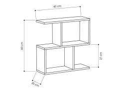 Mesa de café Dpersend, Mesa de café, Porta-revistas para sofá, Prateleira para sala, 60x20h60 cm, Branco