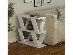 Mesa de café Dpipiton, Mesa de café, Suporte de sala de sofá, Prateleira de sala, 60x22h57 cm, Branco