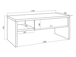 Mesa de Café Elevatória, 110x50x45cm, Móveis Sala Estar, Carvalho e preto