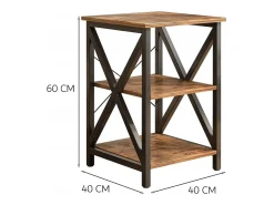 MESA DE CAFÉ INDUSTRIAL QUADRADA DE MADEIRA PRATELEIRA RETRO ARMÁRIO LOFT