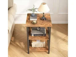 MESA DE CAFÉ INDUSTRIAL QUADRADA DE MADEIRA PRATELEIRA RETRO ARMÁRIO LOFT