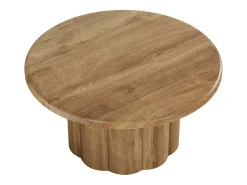 Mesa de Café Redonda de 80cm para Sala de Estar, Mesa de Cocktail Central Redonda no Estilo Rural