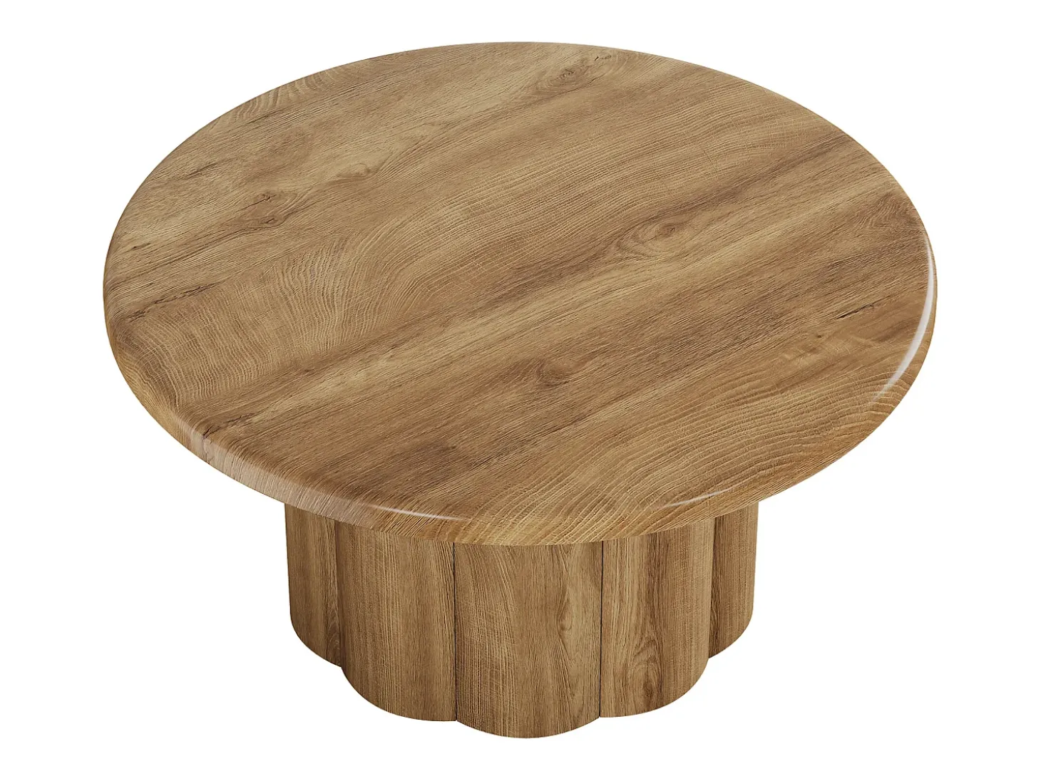 Mesa de Café Redonda de 80cm para Sala de Estar, Mesa de Cocktail Central Redonda no Estilo Rural