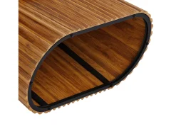 Mesa de Café Retangular, Mesa de Centro Decorativa Rustica de 120cm com Base Plissada