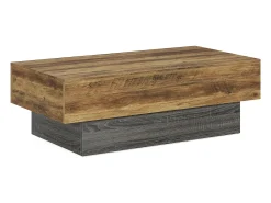 Mesa de Café Rural de 140 cm, Mesa de Chá Retangular Grande para Sala de Estar