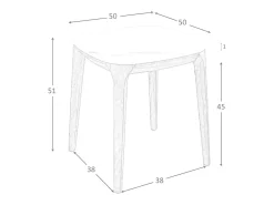 Mesa de canto quadrada em mármore de porcelana e nogueira 2133 ANGEL CERDA