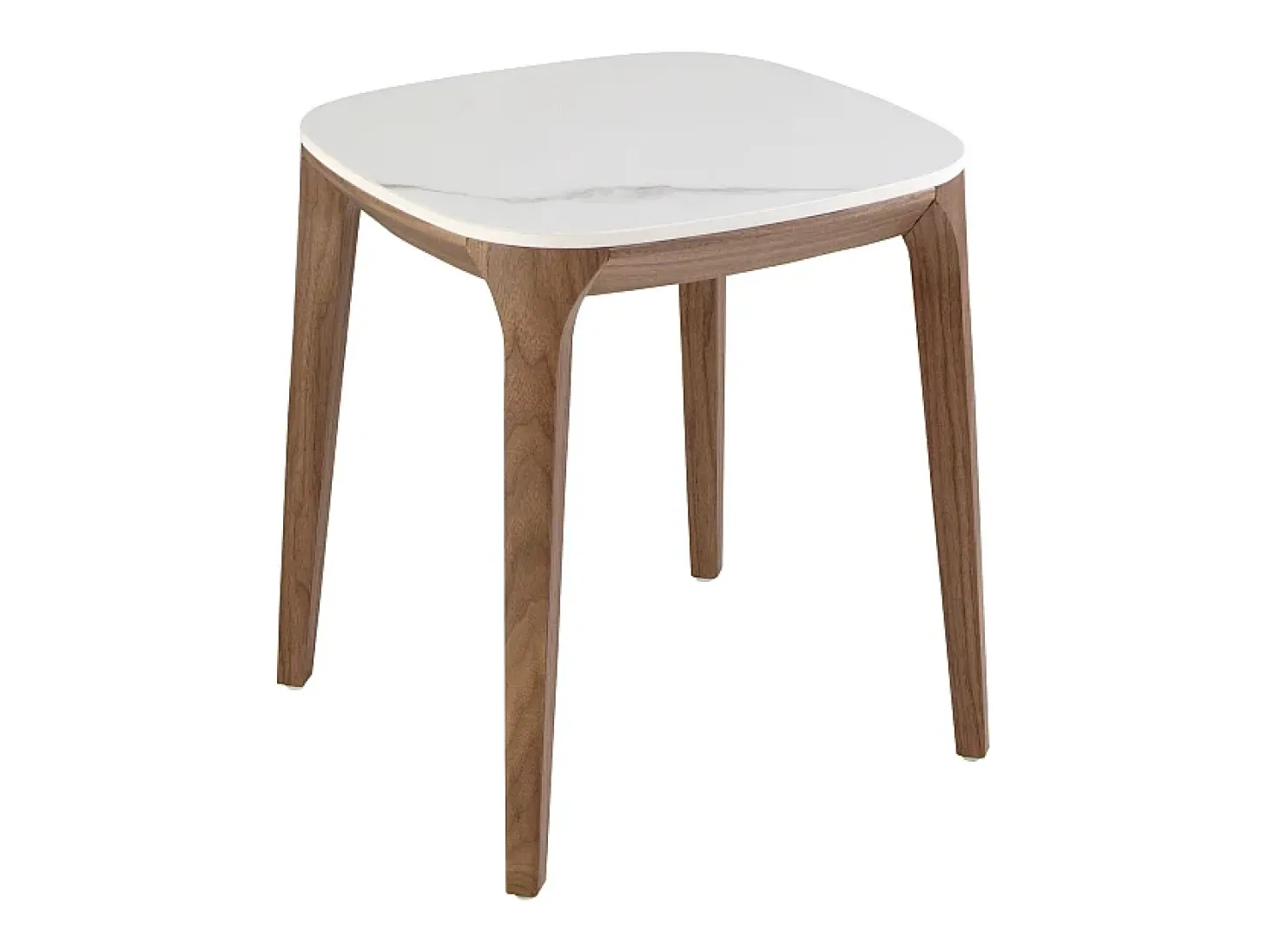 Mesa de canto quadrada em mármore de porcelana e nogueira 2133 ANGEL CERDA