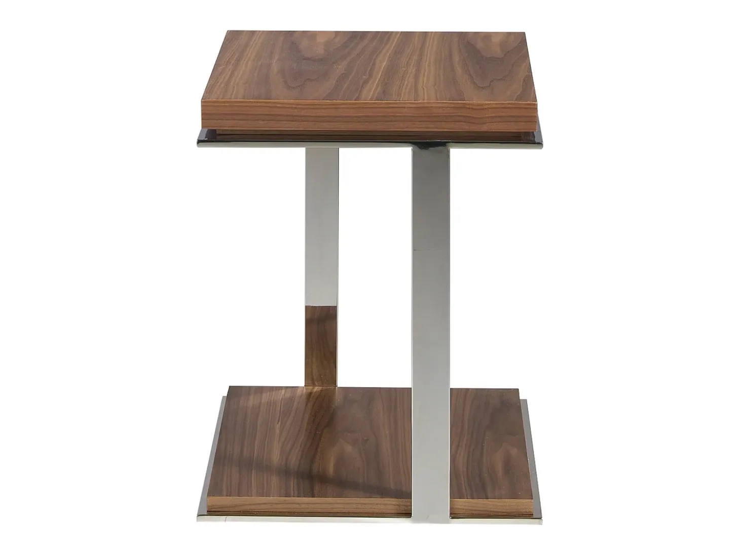 Mesa de canto quadrada em nogueira e aço cromado 2038 ANGEL CERDA