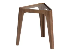 Mesa de canto triangular em vidro temperado e nogueira 2107 ANGEL CERDA