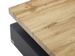 Mesa de centro - 1 gaveta e tampo giratório - MDF - Cor: antracite e carvalho. KYRIA