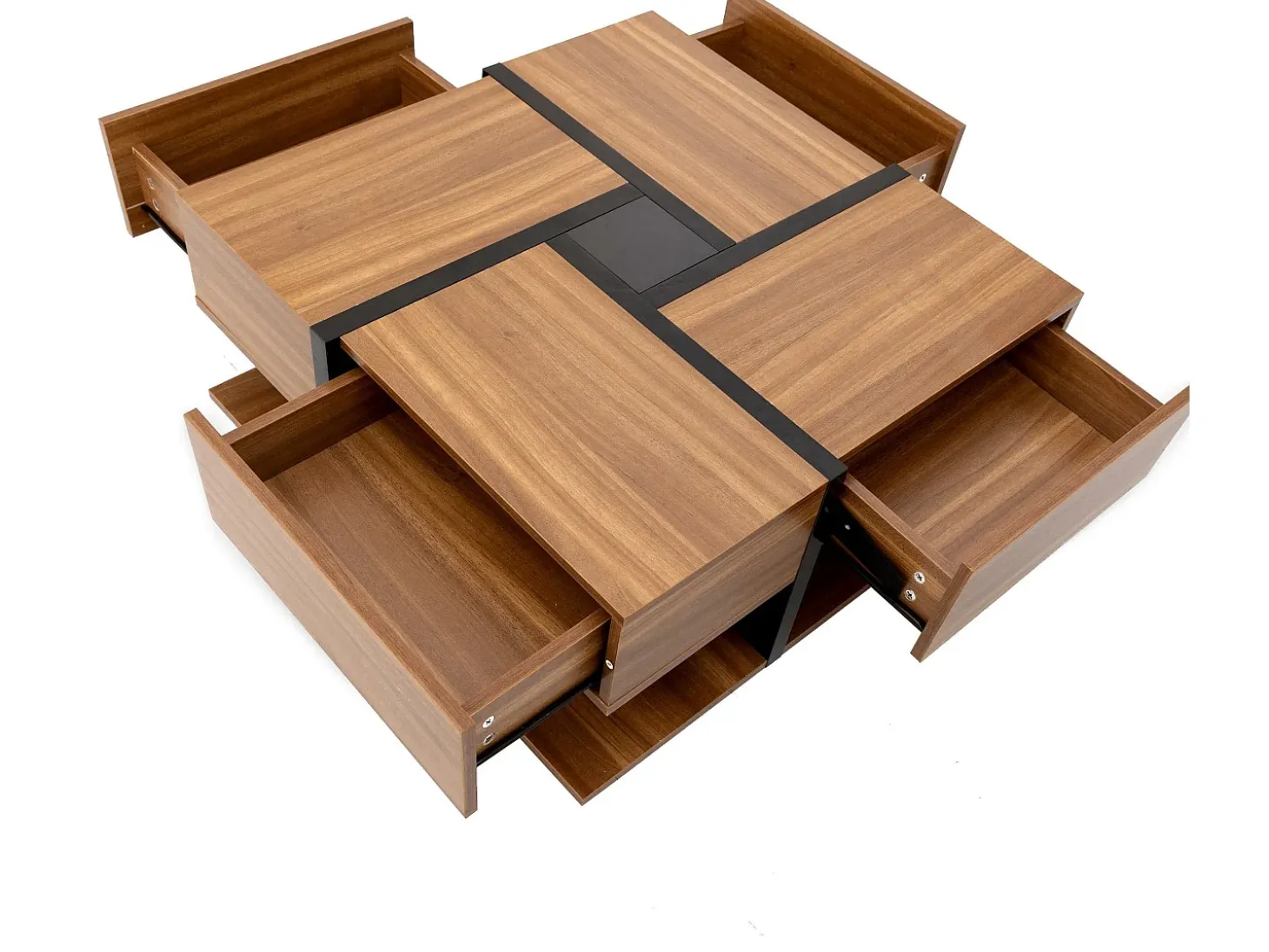 Mesa de centro - 4 gavetas - aglomerado - cor natural