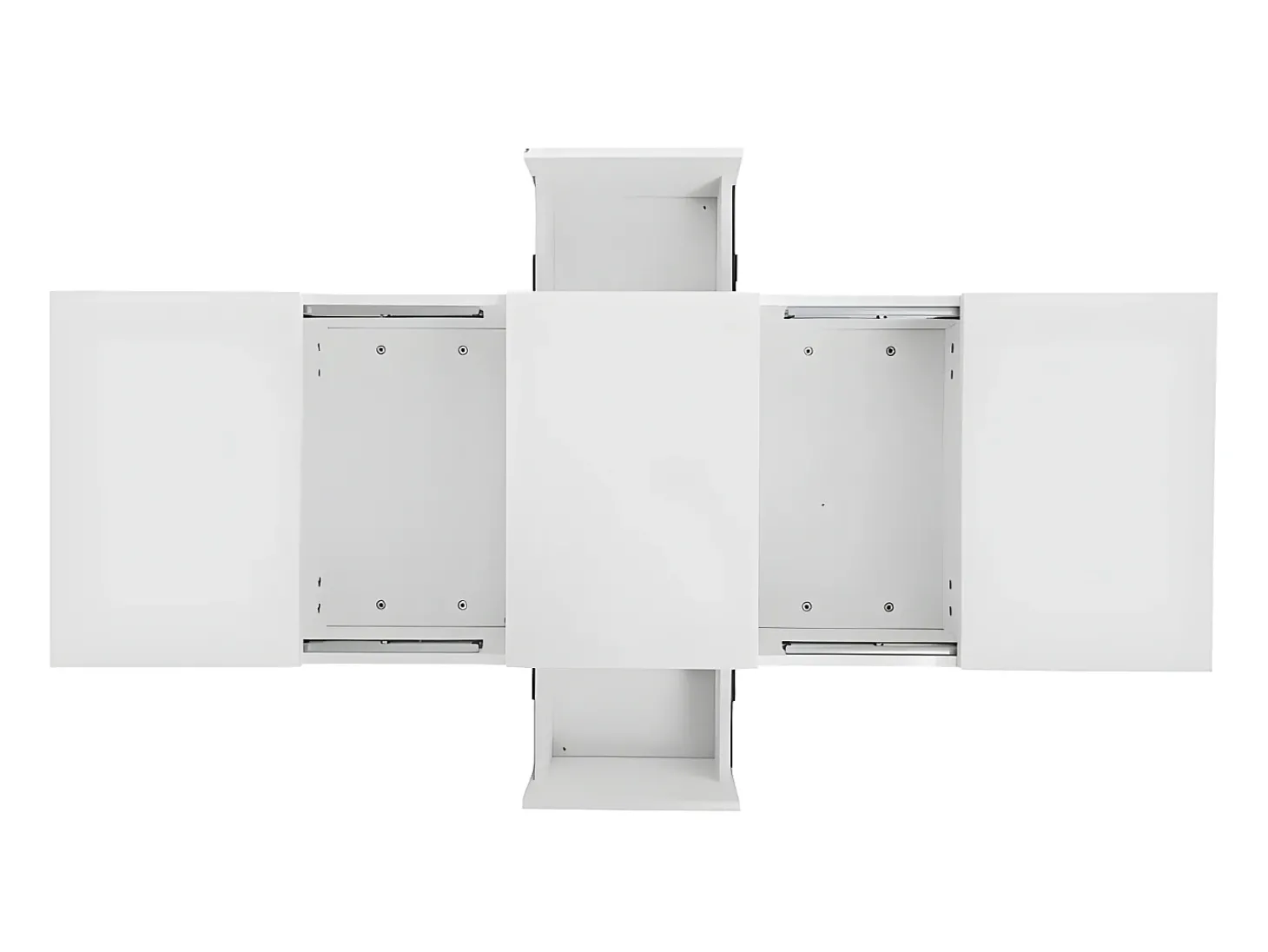 Mesa de centro - 2 gavetas e 2 baús - em aglomerado - Branco