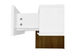 Mesa de centro - 4 gavetas - espaço de arrumação na parte inferior - 78x78x36cm - Branco e Castanho
