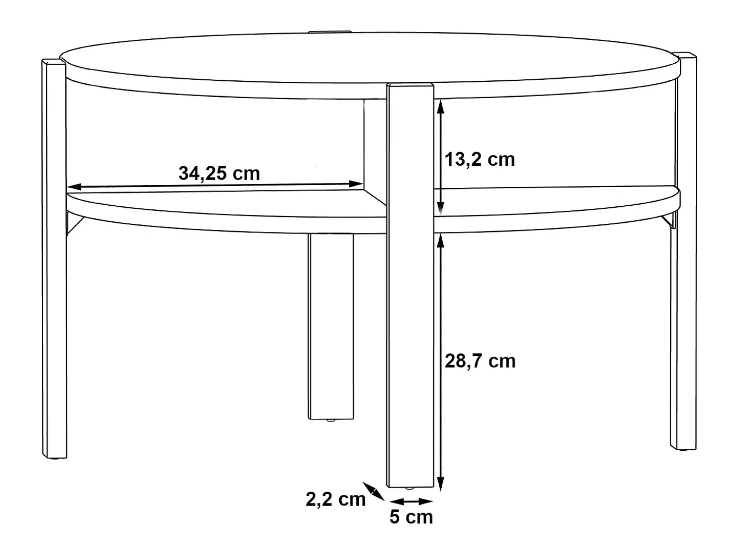 Mesa de centro - aglomerado - branca - TOBAGO