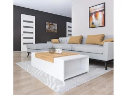 Mesa de centro - aglomerado - branco e carvalho - TRAGI