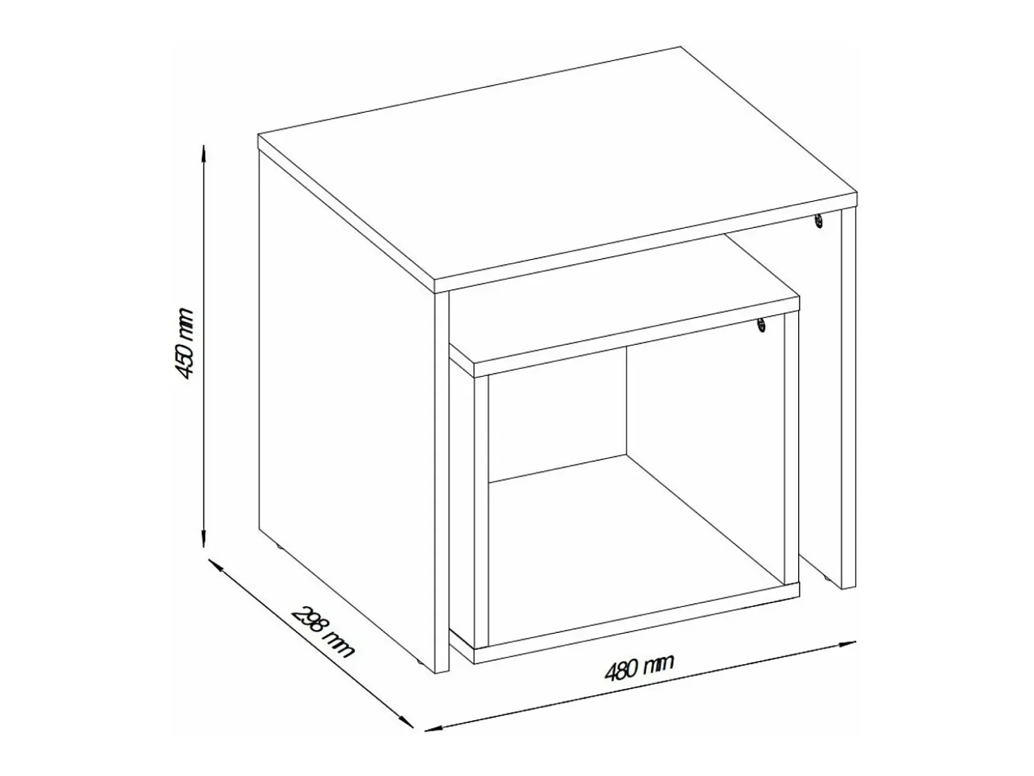 Mesa de centro - aglomerado - branca - BOLZANO 2X