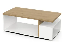 Mesa de centro - aglomerado - branco e carvalho - CASES