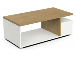 Mesa de centro - aglomerado - branco e carvalho - CASES