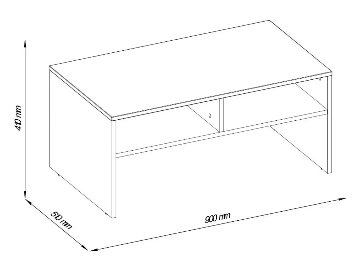 Mesa de centro - aglomerado - branca - ROVEN