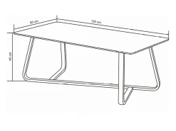 Mesa de centro - cerâmica - branco'ouro - SORAL