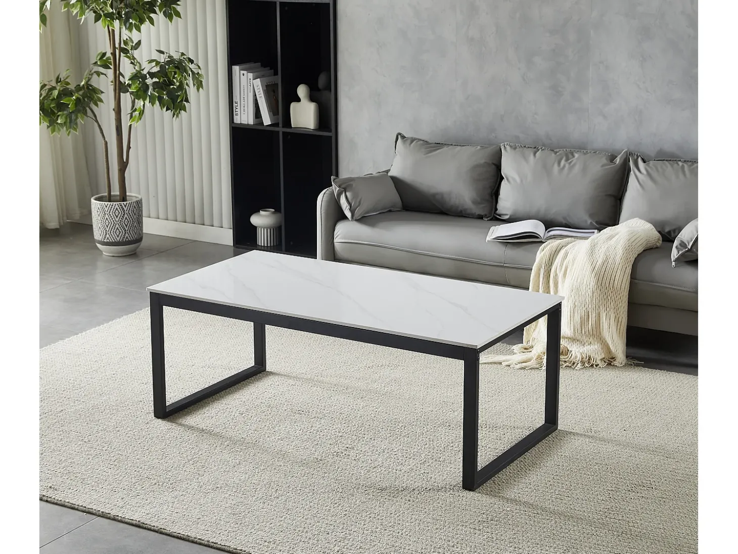 Mesa de centro - cerâmica - HG branco - SHANER