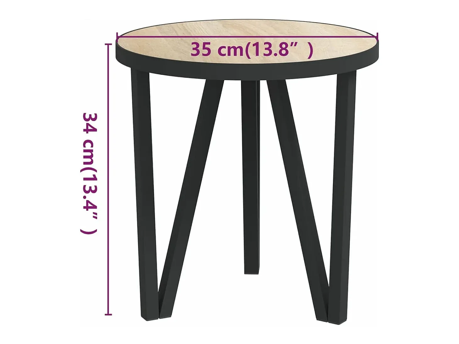 Mesa de centro Ø35 cm MDF carvalho sonoma