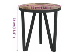Mesa de centro Ø35 cm MDF preto e amarelo