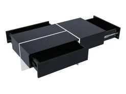 Mesa de centro - com sistema de iluminação LED controlado por aplicação - Preto
