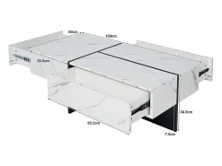 Mesa de centro - com sistema de iluminação LED controlado por aplicação - Branca
