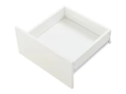 Mesa de centro elevatório e acabamento laqueado de alto brilho - 100 x 45 x 43 cm - com 2 gavetas + LEDs + espaço de armazenamento oculto - aglomerado - branca