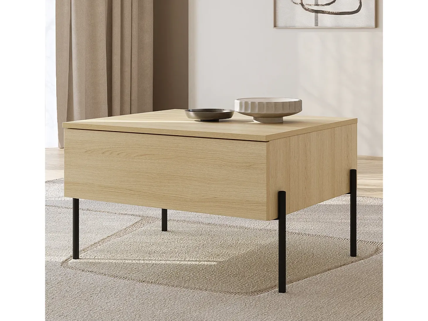 Mesa de centro 1 gaveta Lucilla madeira 42,7cm
