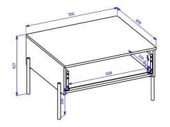 Mesa de centro 1 gaveta Lucilla madeira 42,7cm