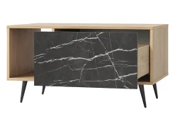 Mesa de centro 1 gaveta Luka madeira e preto 49,2cm