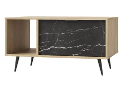 Mesa de centro 1 gaveta Luka madeira e preto 49,2cm