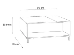 Mesa de centro - MDF - Sonoma & Cimento - GALACTIQUE