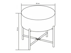 Mesa de centro - MDF e metal - Castanho - MAKINA