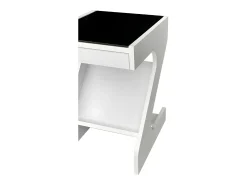 Mesa de centro - MDF e vidro - branca - LARO
