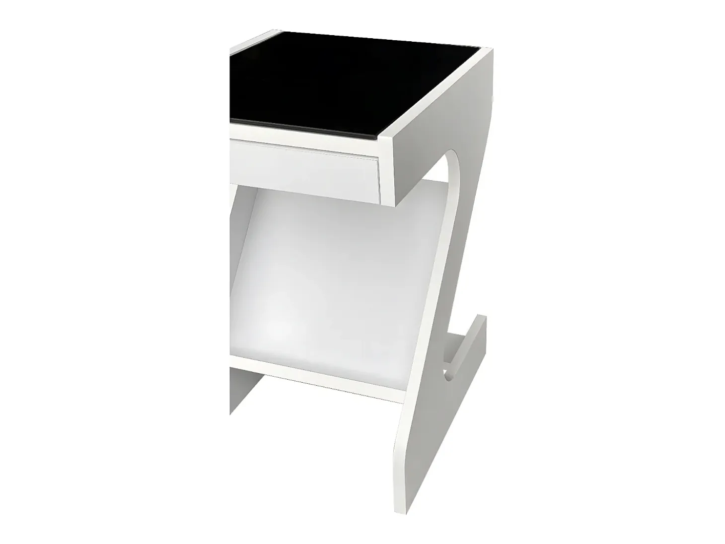 Mesa de centro - MDF e vidro - branca - LARO