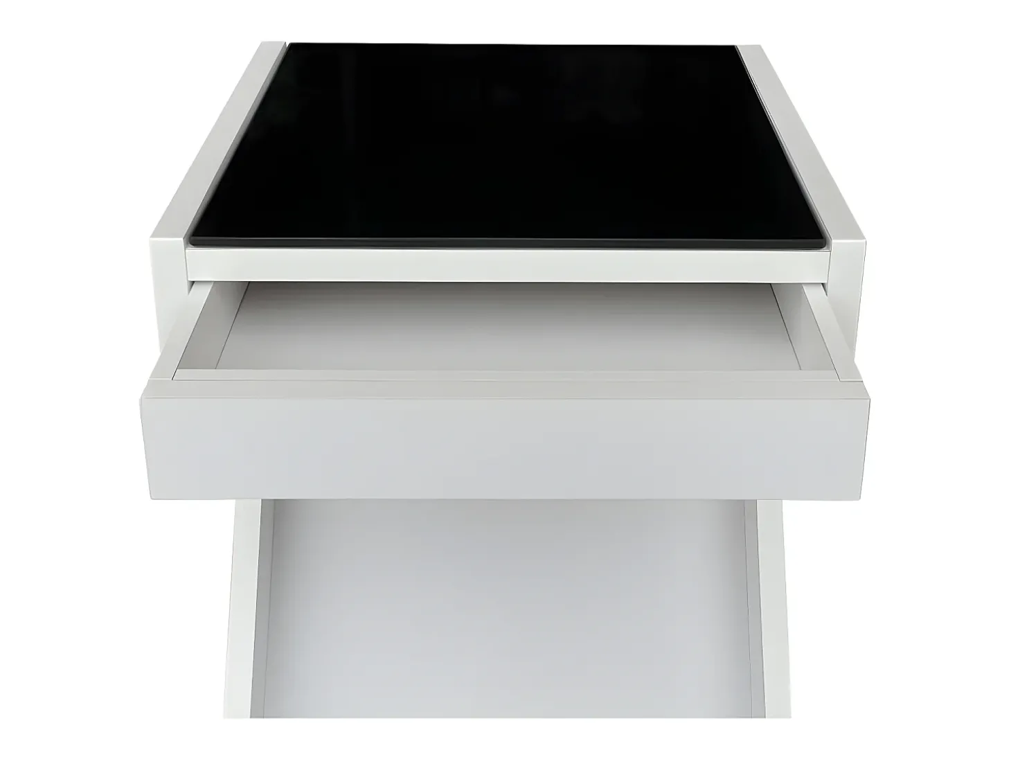 Mesa de centro - MDF e vidro - branca - LARO