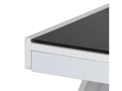 Mesa de centro - MDF e vidro - branca - LARO