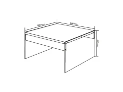 Mesa de centro - MDF e vidro - cinza - KELTON