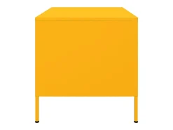 Mesa de centro | Mesa de apoio 68x50x50.5 cm aço amarelo mostarda