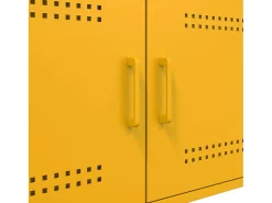 Mesa de centro | Mesa de apoio 68x50x50.5 cm aço amarelo mostarda
