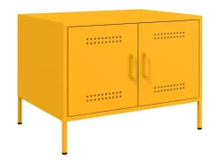 Mesa de centro | Mesa de apoio 68x50x50.5 cm aço amarelo mostarda