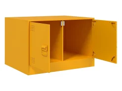 Mesa de centro | Mesa de apoio 67x50x44 cm aço amarelo mostarda
