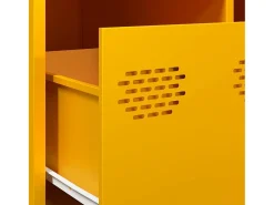 Mesa de centro | Mesa de apoio 101.5x50x43.5 cm aço laminado frio amarelo mostarda