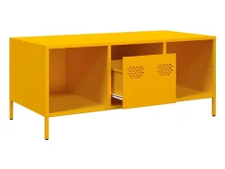 Mesa de centro | Mesa de apoio 101.5x50x43.5 cm aço laminado frio amarelo mostarda