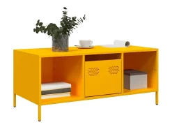 Mesa de centro | Mesa de apoio 101.5x50x43.5 cm aço laminado frio amarelo mostarda