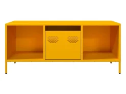 Mesa de centro | Mesa de apoio 101.5x50x43.5 cm aço laminado frio amarelo mostarda