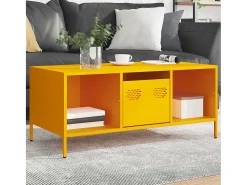 Mesa de centro | Mesa de apoio 101.5x50x43.5 cm aço laminado frio amarelo mostarda